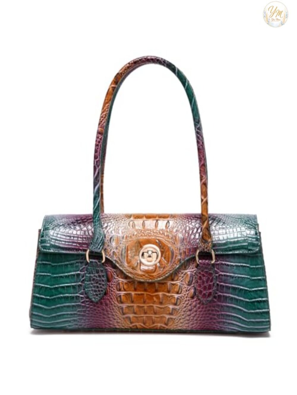 Faux Leather Crocodile Pattern Top Handle Handbag Satchel Tote Purse for Women